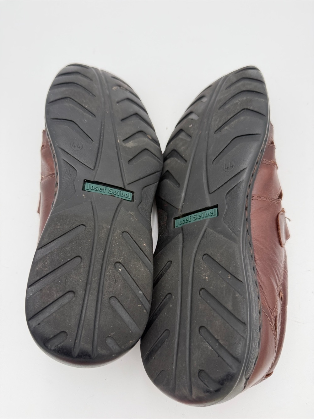 Josef Seibel Men  Dark Brown Leather Slip-On Fisherman 44 Loafers vintage retro - Picture 7 of 10